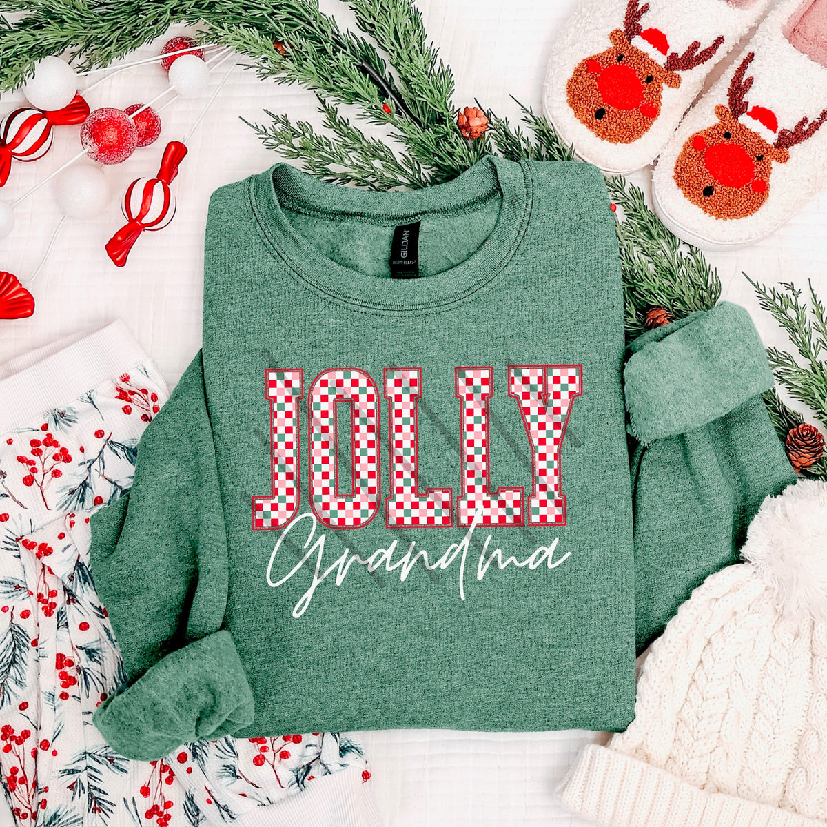 Jolly Grandma Checkered (MZ) 113613 DTF Transfer