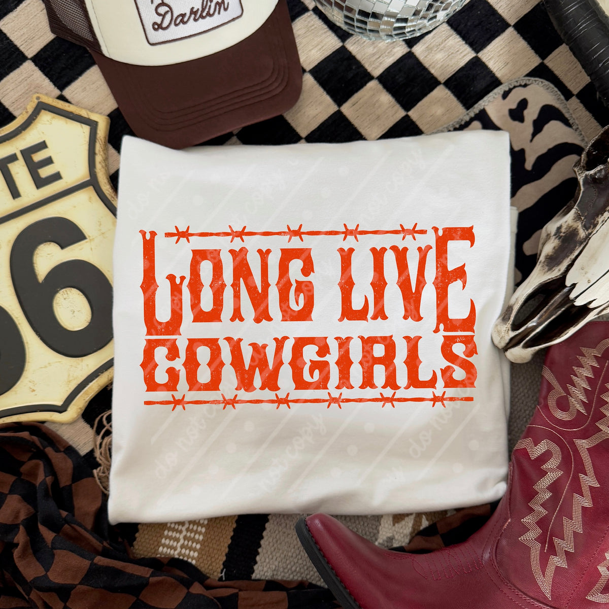 Long live cowgirls red (scarlow) DTF Transfer