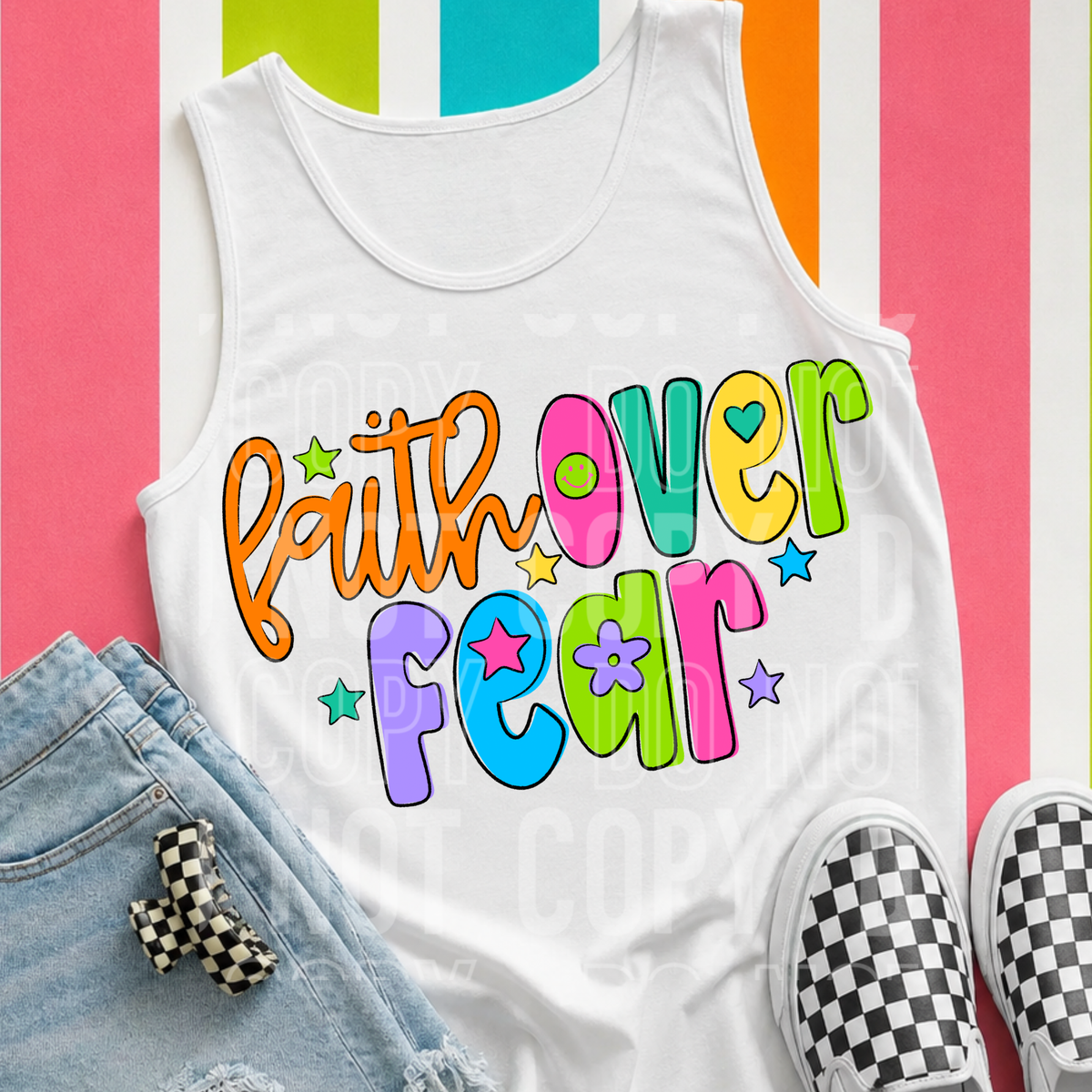 Faith over fear neon (SBB) DTF Transfer