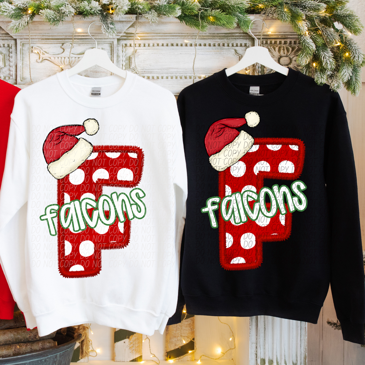 F Falcons Christmas Faux Embroidery (CITY) 66298 DTF transfer