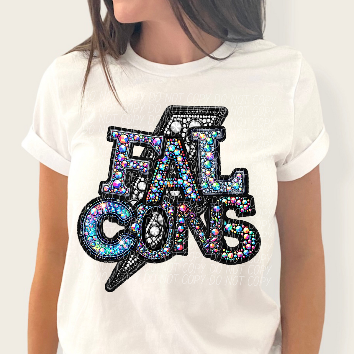 Falcons lightning bolt rhinestones (city) 45250 DTF transfers