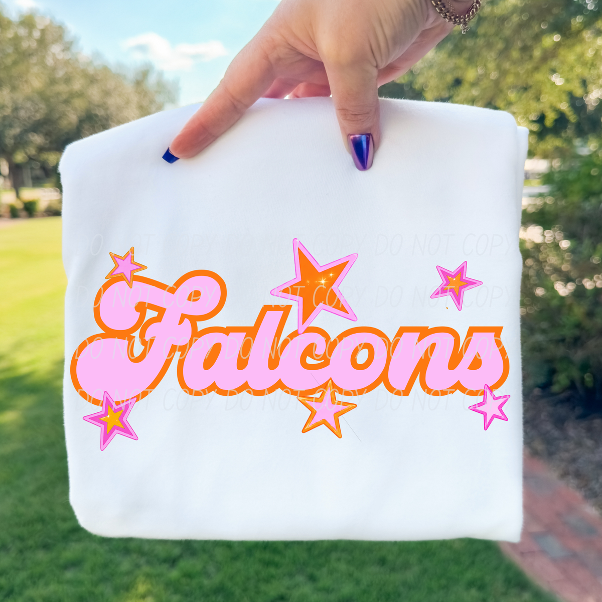 falcons pink orange stars (city) DTF transfer