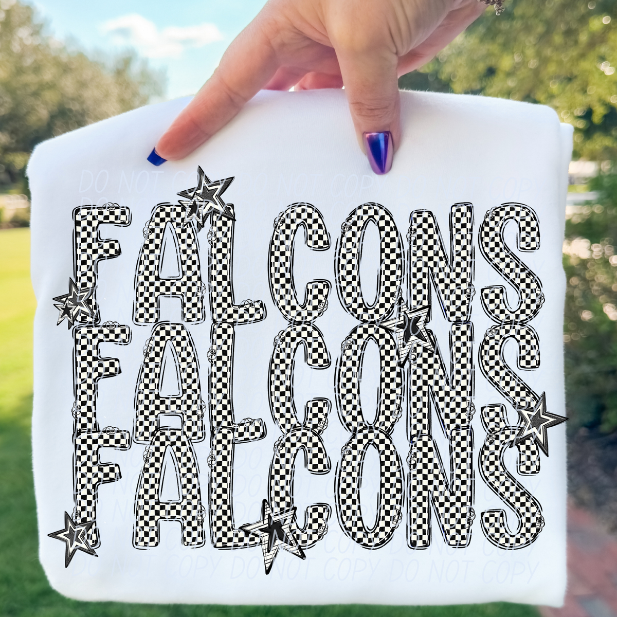 Falcons checker star stacked (City)DTF transfer