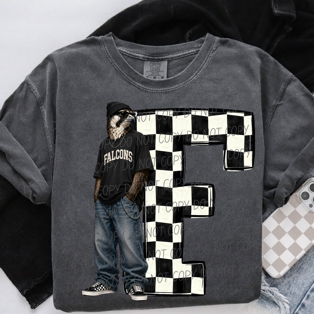 Falcons sideline sweatshirt mascots (City) DTF Transfer