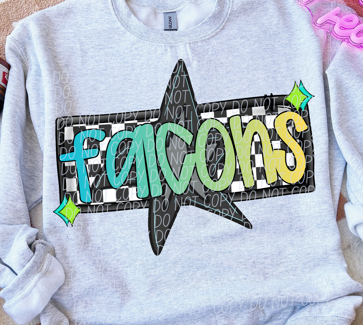 Falcons Skater Boy Mascot (City) DTF transfer