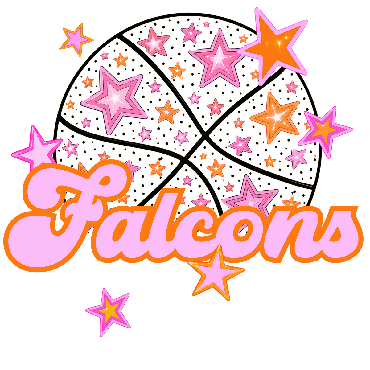 falcons pink basketball (city) DTF transfer