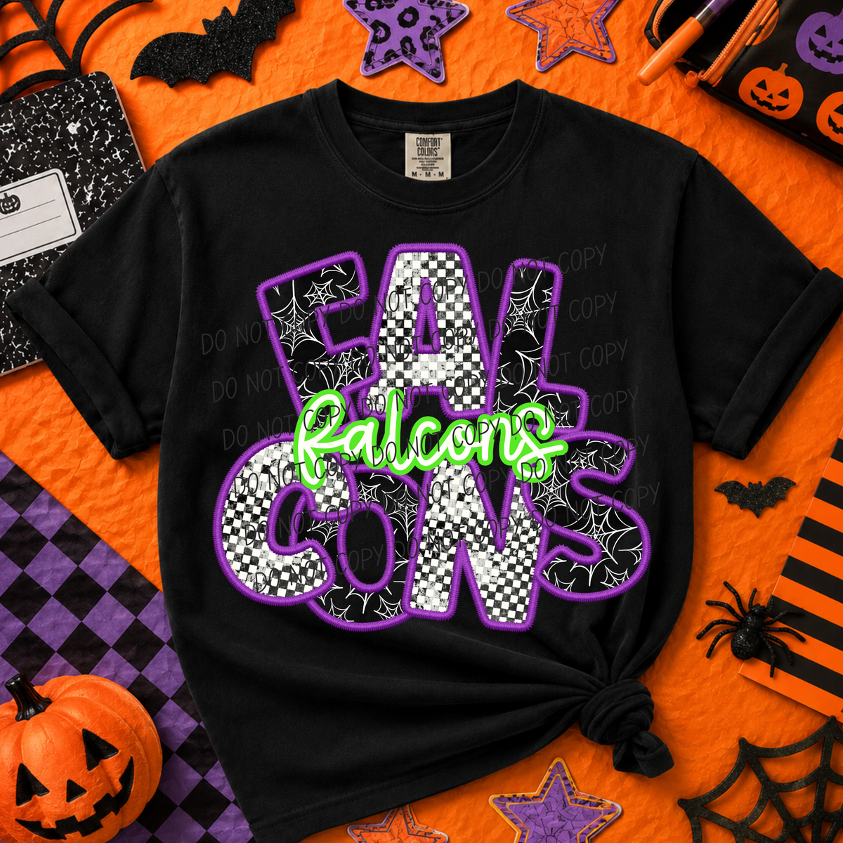 Falcons-Purple/Green Halloween Font (CITY) DTF Transfer