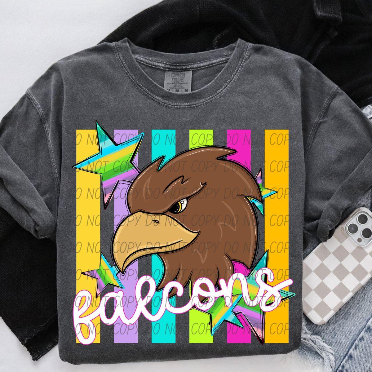 Falcons Neon strip mascot (City) DTF Transfer