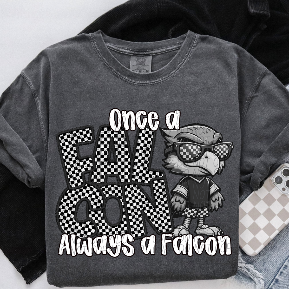 Once a Falcon always a Falcon Checkered (CITY) DTF transfer