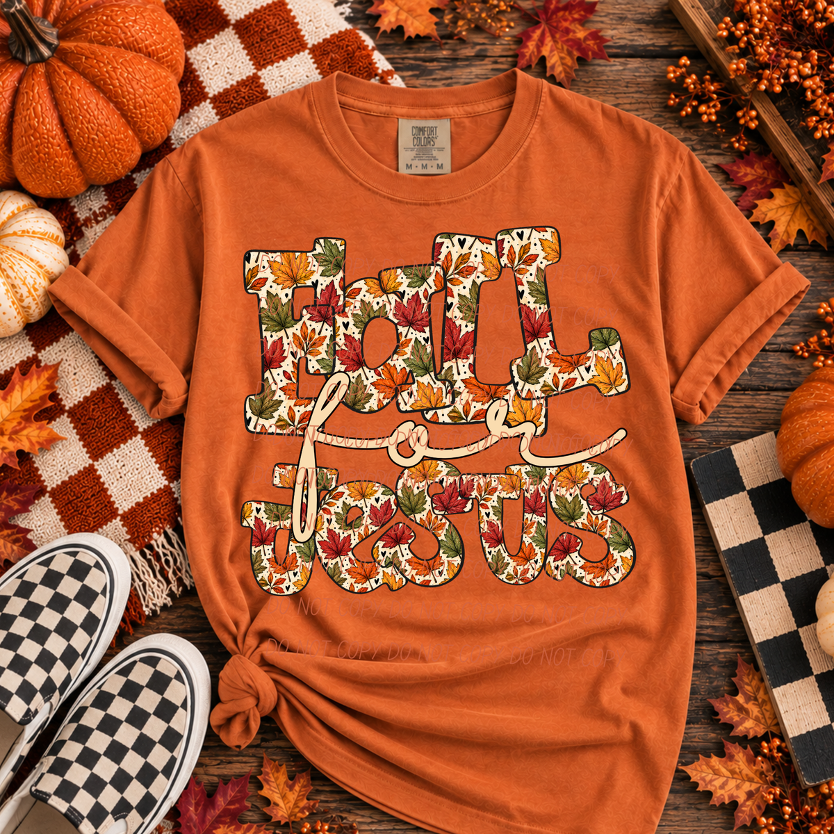Fall for Jesus Cursive font (City) DTF Transfer