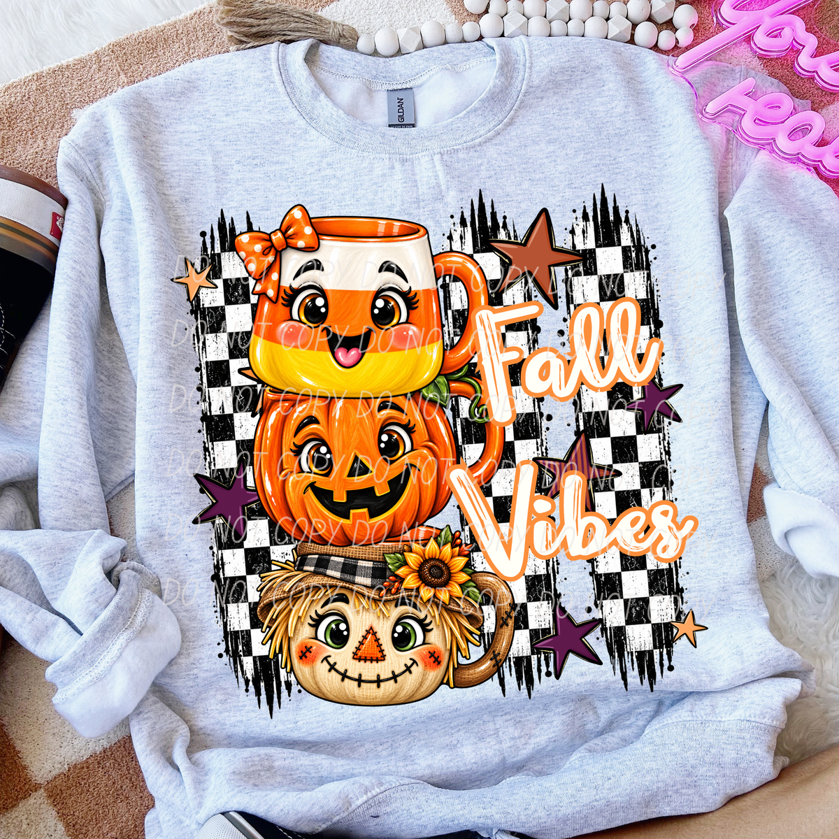 Fall Vibes-Happy Face Mugs (CITY)DTF Transfer