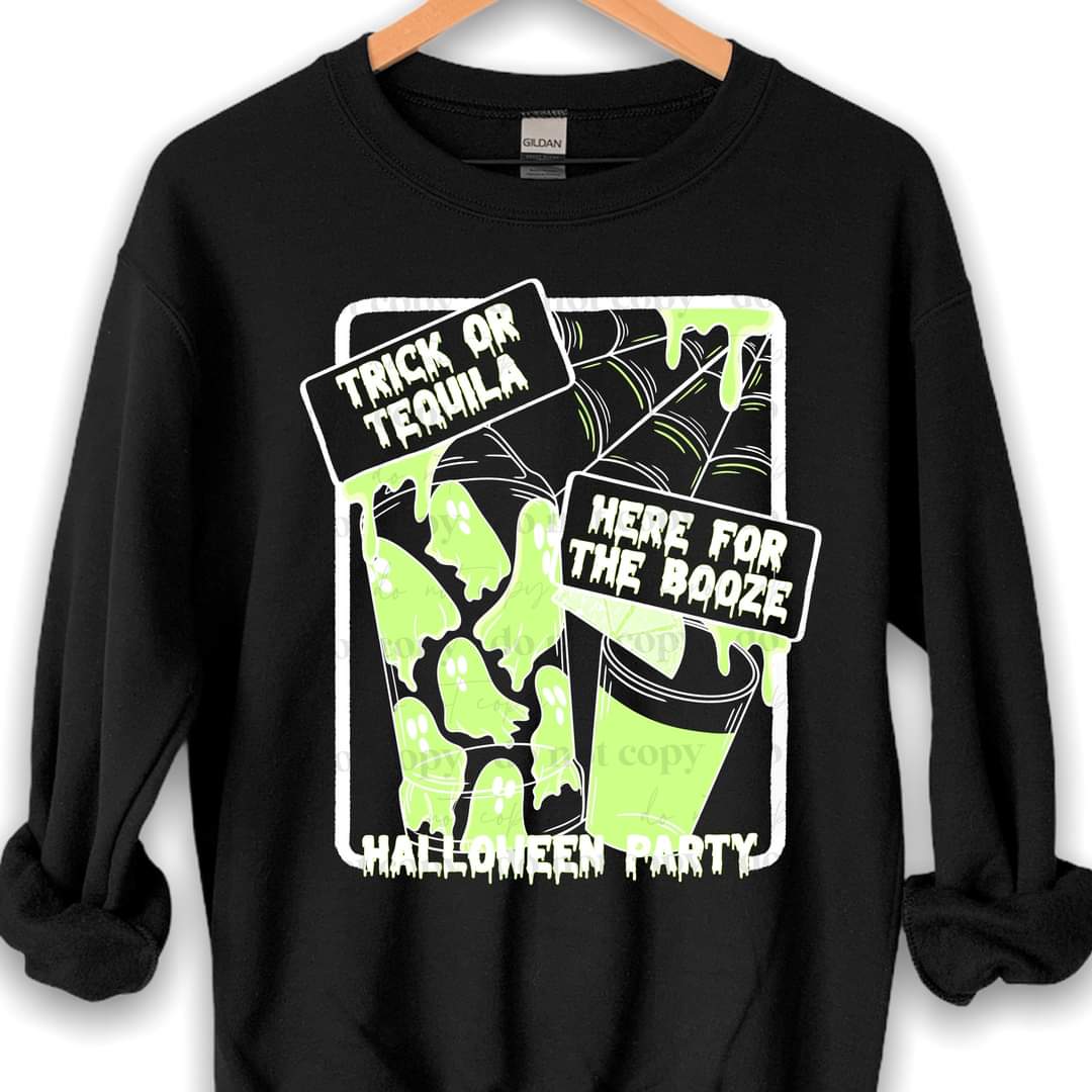 Trick or tequila here for the booze GREEN card DTF TRANSFER