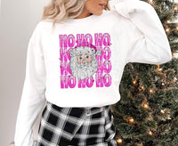 Ho ho ho pink stacked with santa DTF TRANSFER