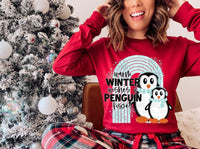 Warm winter wishes and penguin kisses DTF TRANSFER