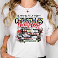 Let's watch Christmas movies stacked movies DTF transfer