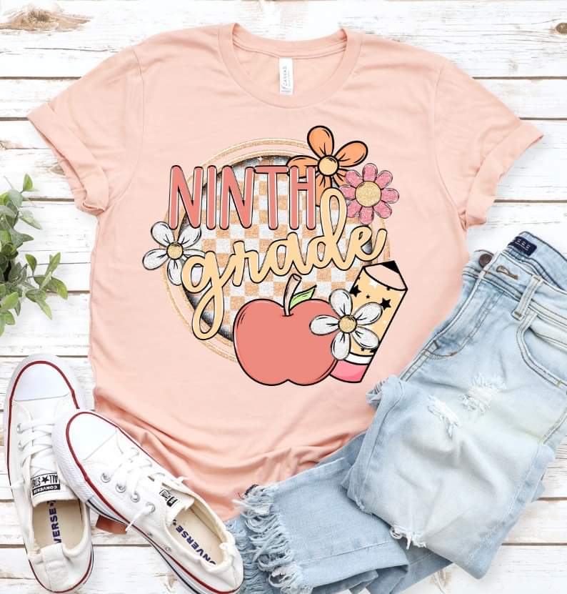 Ninth grade circle apple pencil (S&G) DTF Transfer
