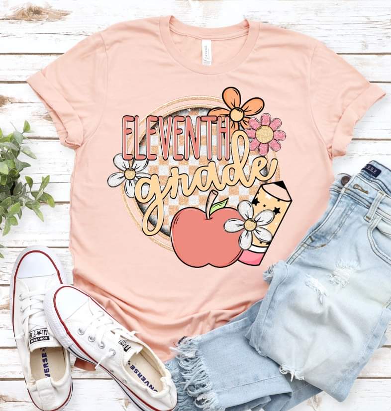 Eleventh grade circle apple pencil (S&G) DTF Transfer