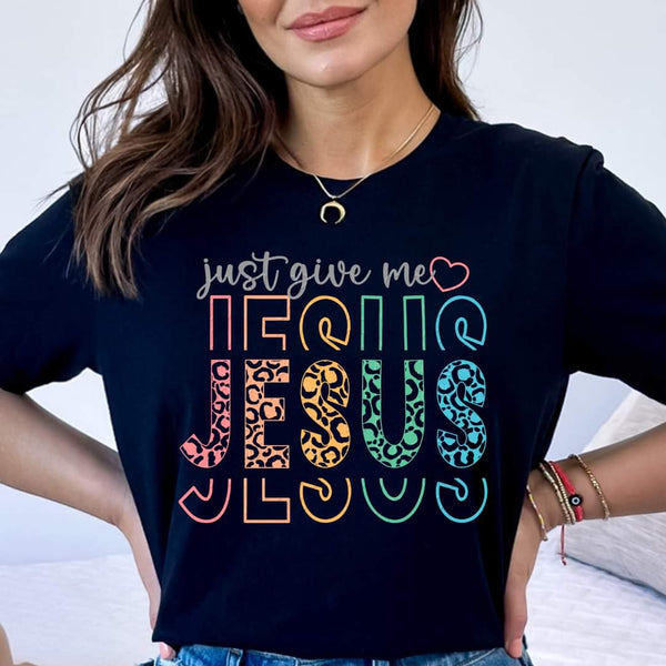 Leopard Just give me Jesus DTF transfer