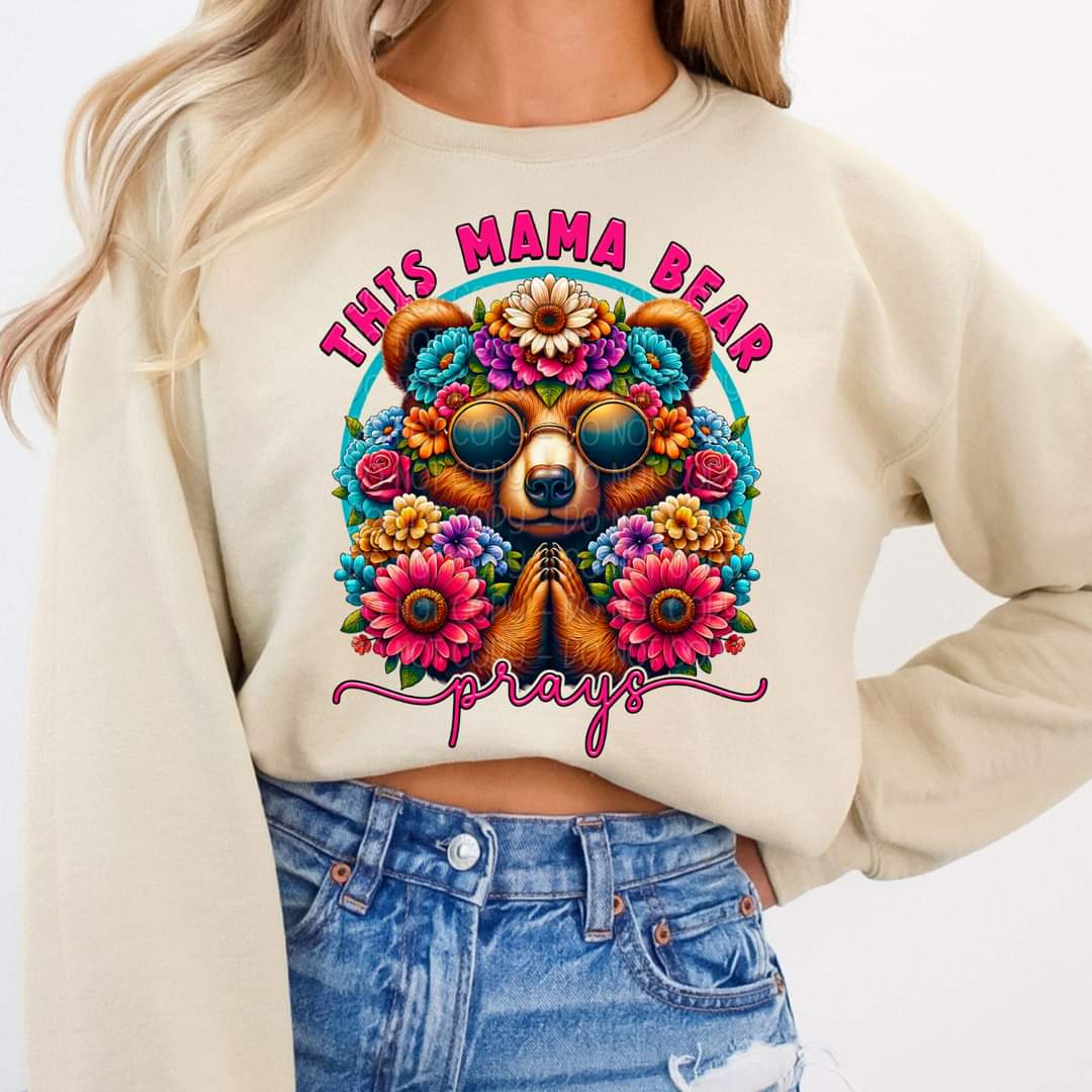 This mama bear prays DTF transfer