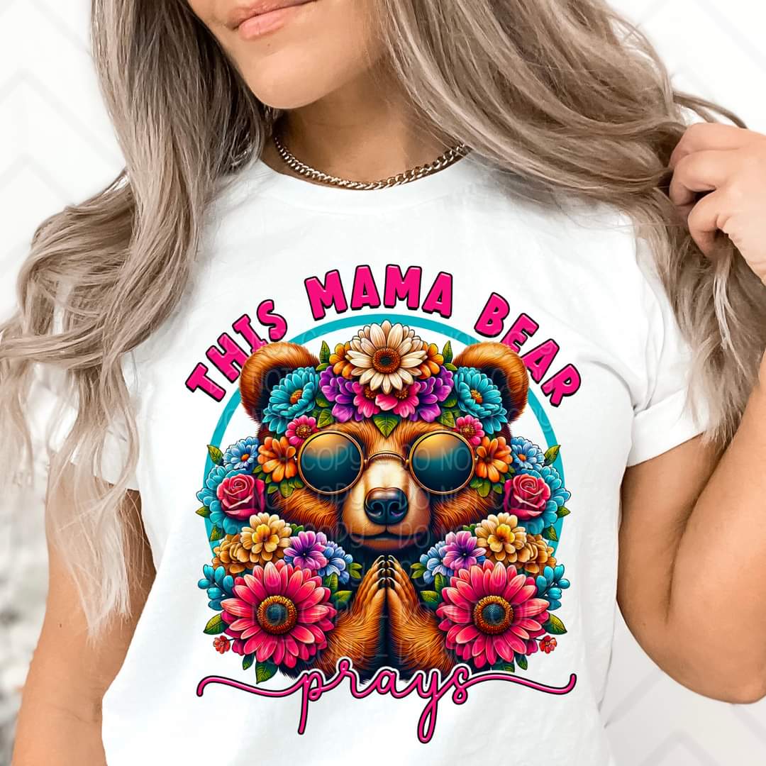 This mama bear prays DTF transfer
