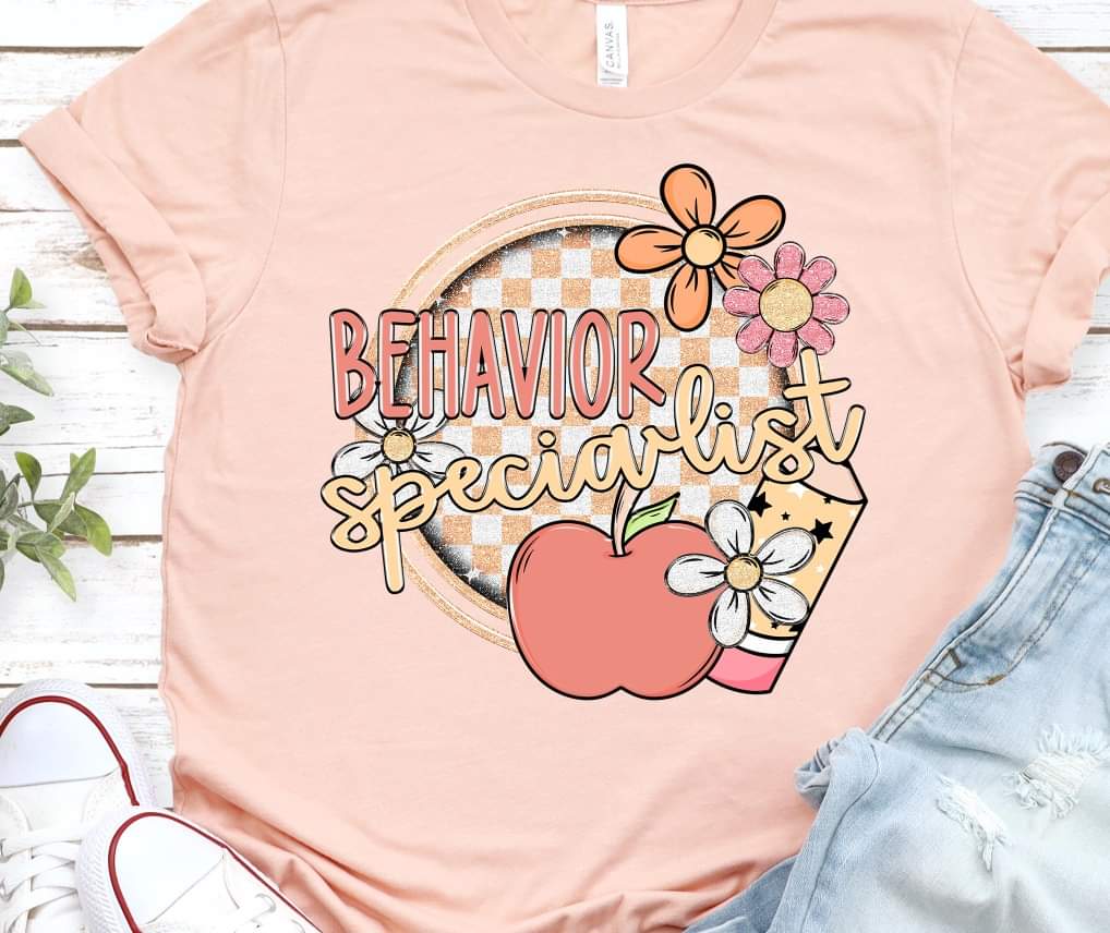 Behavior specialist circle apple pencil (S&G) DTF Transfer