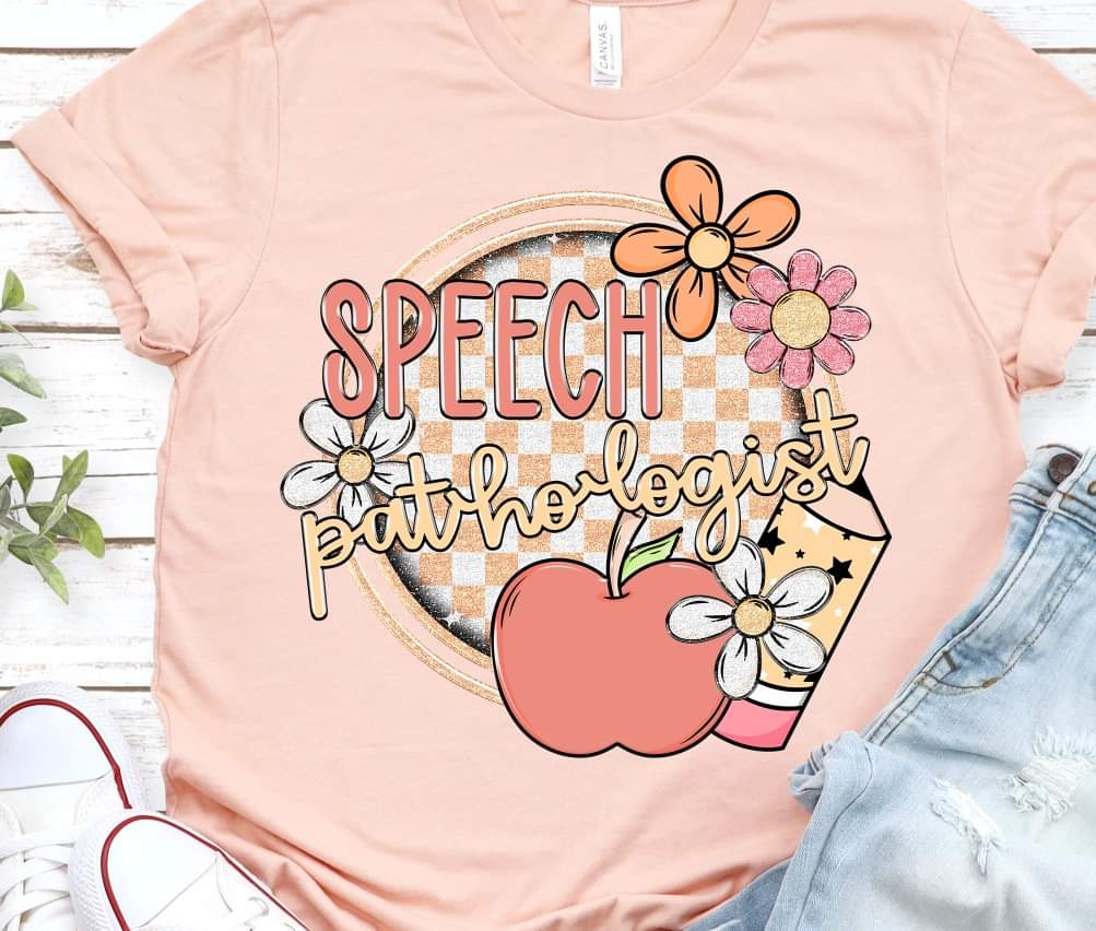 Speech pathologist circle apple pencil (S&G) DTF Transfer