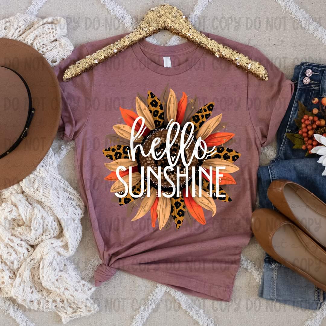 Hello sunshine colorful sunflower DTF transfers