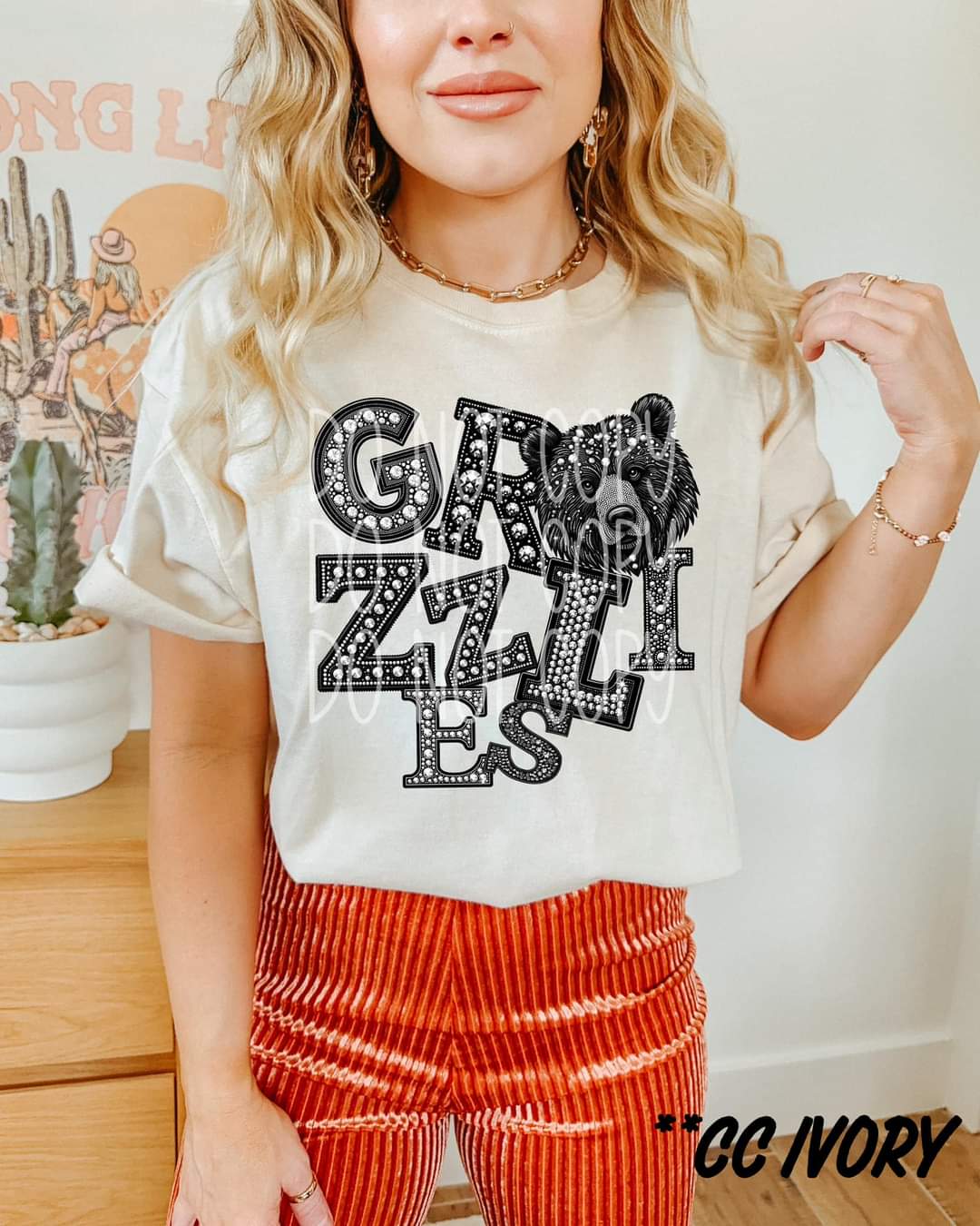 Grizzlies sequins DTF transfer