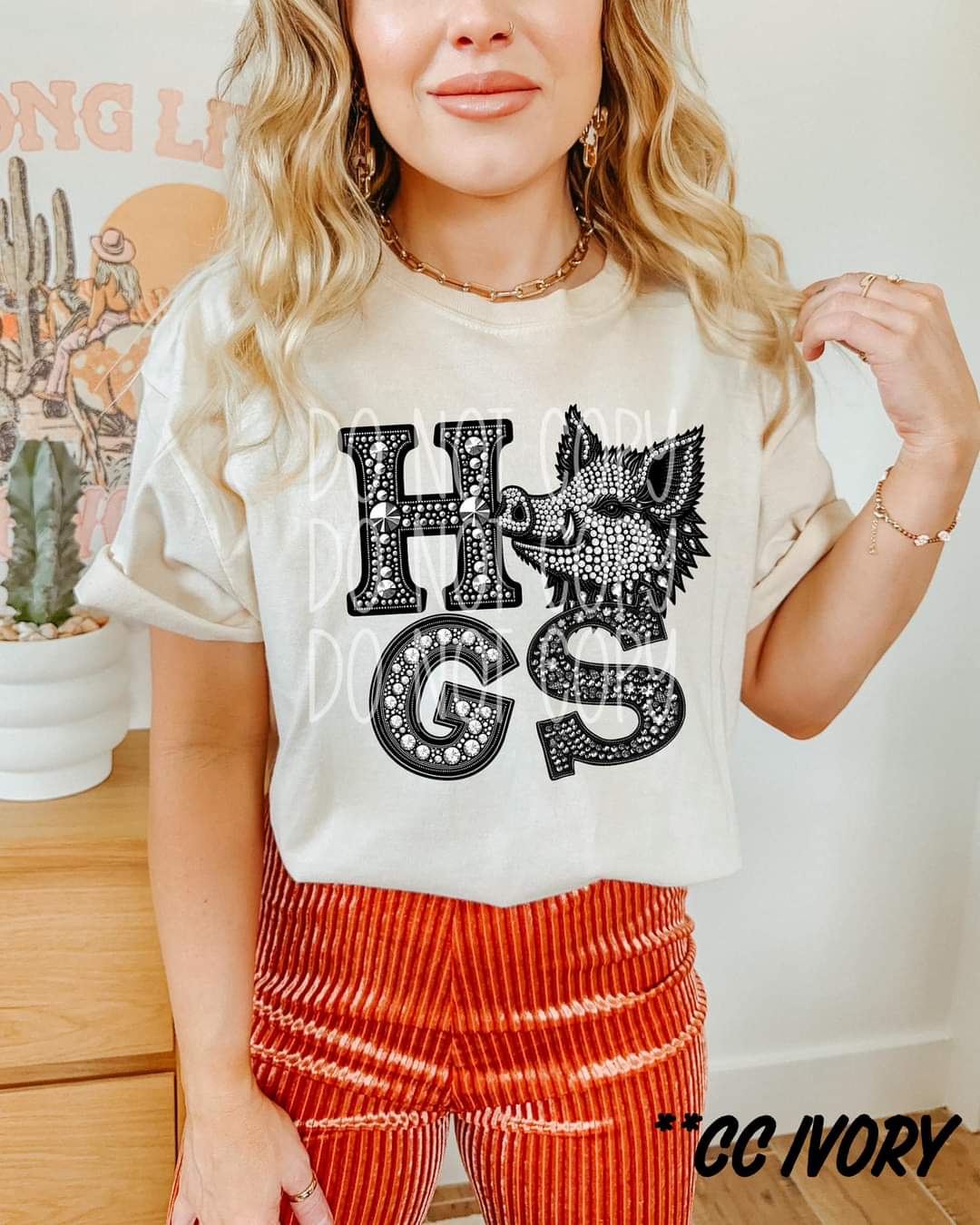 Hogs sequins DTF transfer