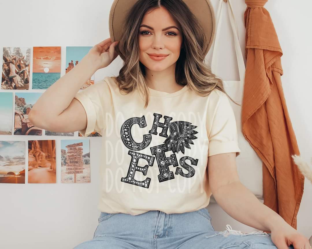 Chiefs sequins DTF transfer