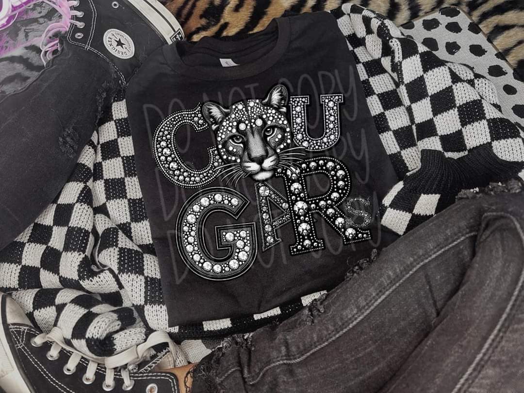 Cougars sequins DTF transfer