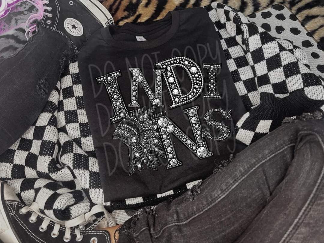 Indians sequins DTF transfer