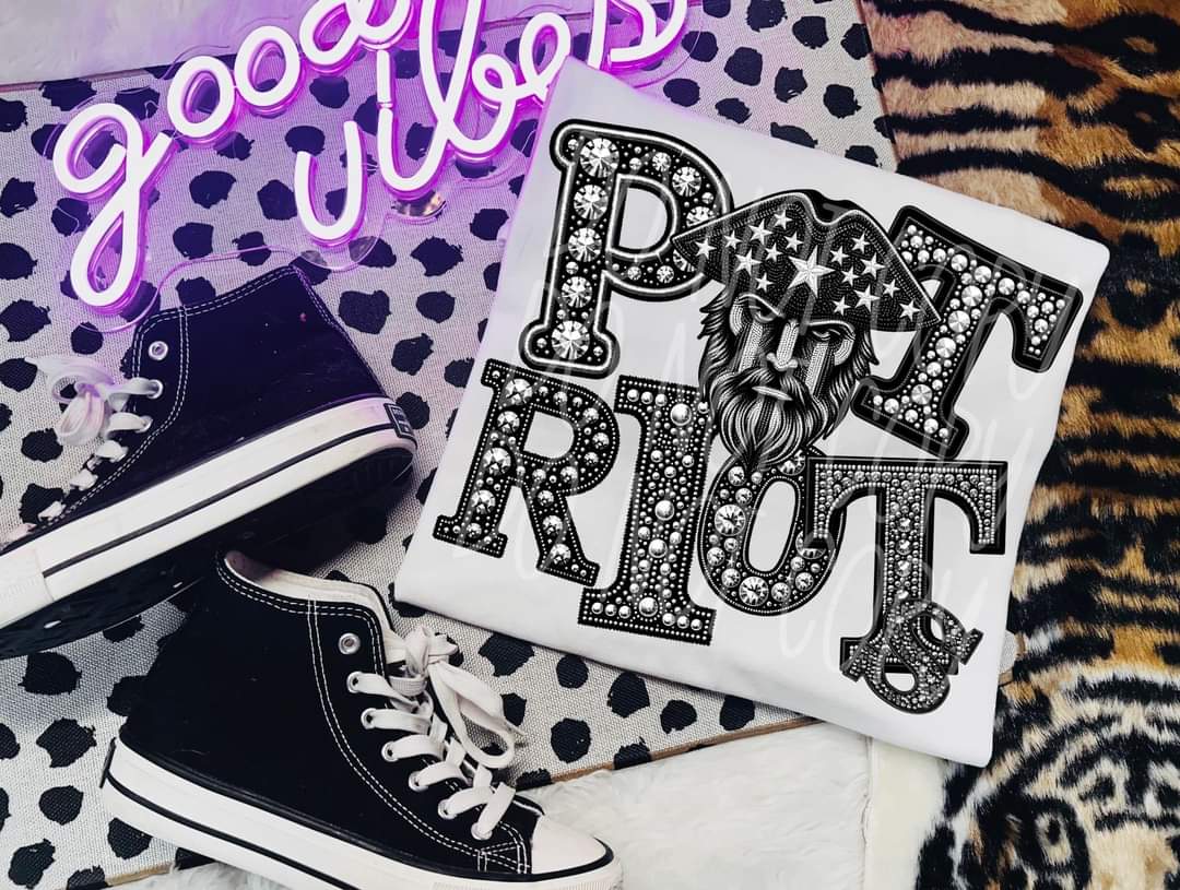 Patriots sequins DTF transfer