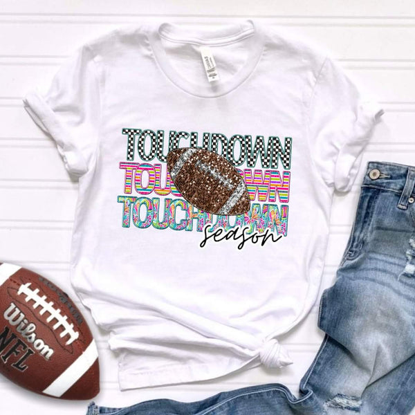 Touchdown STACKED brown sequins football CITY DTF transfer