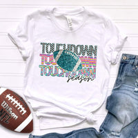 Touchdown STACKED blue sequins football CITY DTF transfer