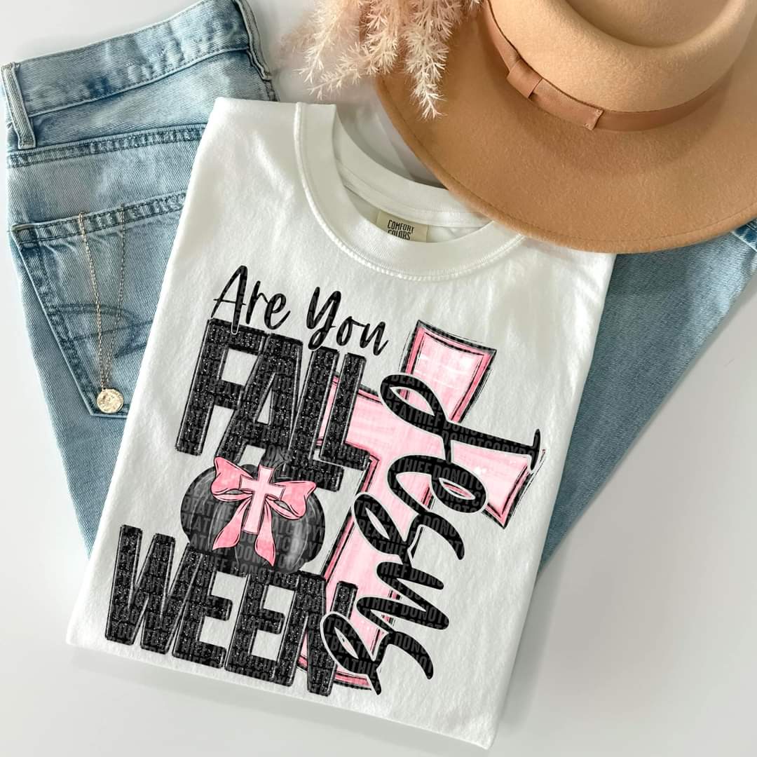 Are you fall o WEEN Jesus pink cross DTF transfer