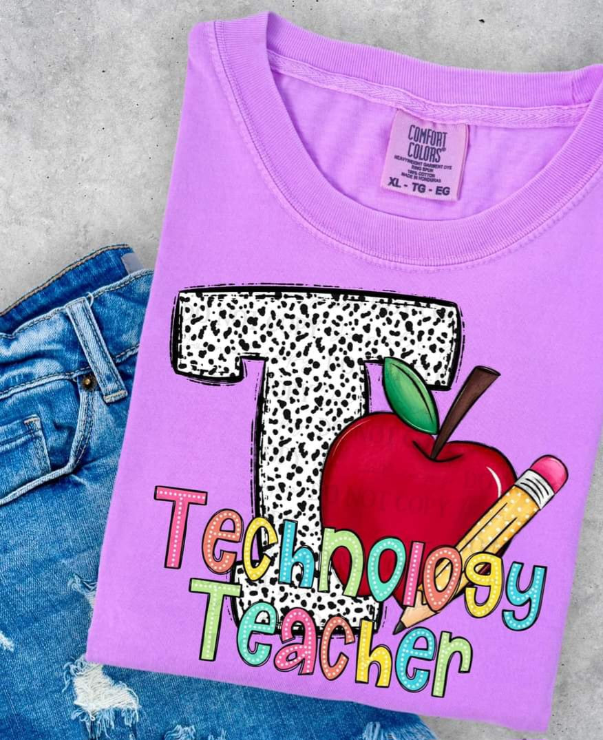 T dalmatian technology teacher DTF transfer