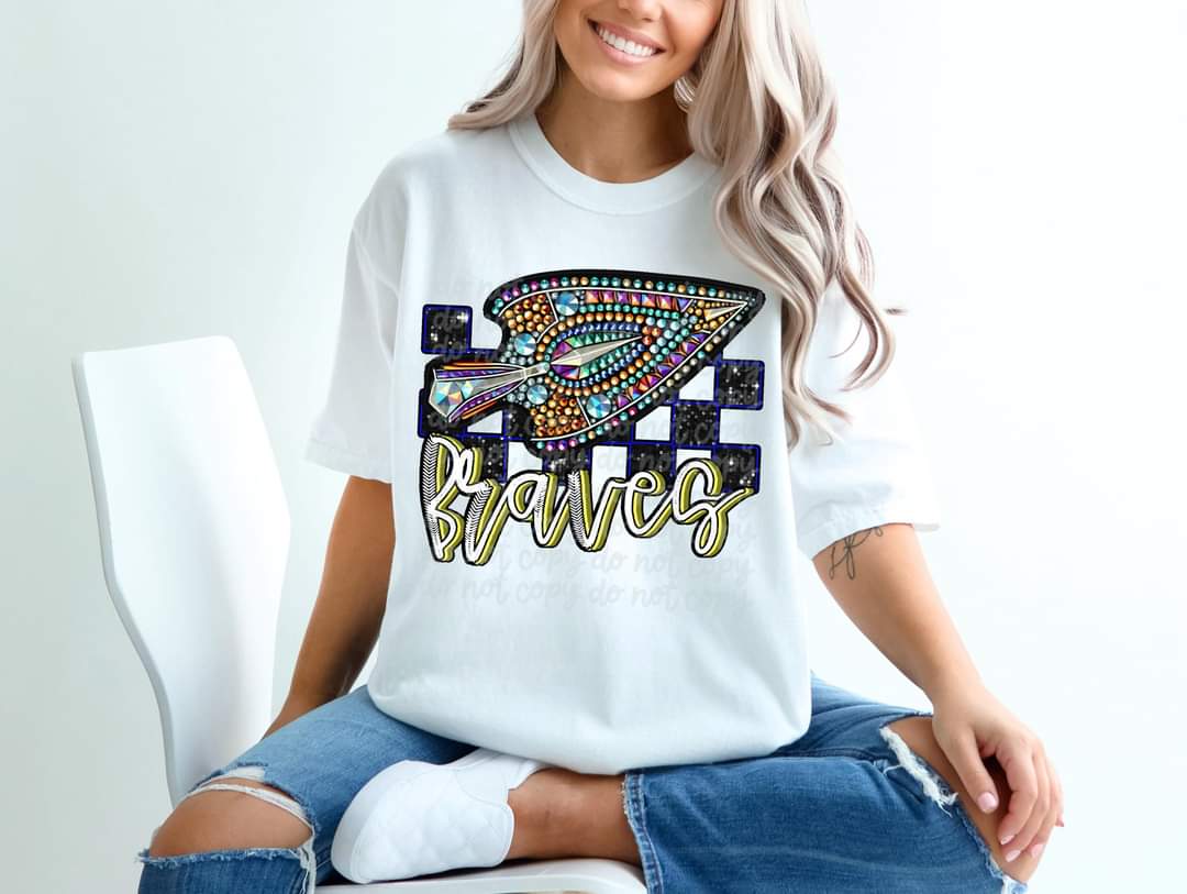Braves yellow (stones) (c's)  DTF transfer