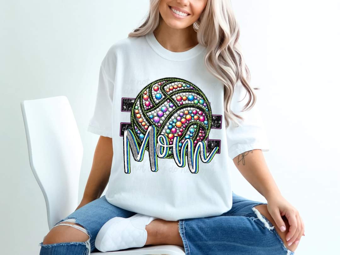 Volleyball Mom (stones) (c's)  DTF transfer