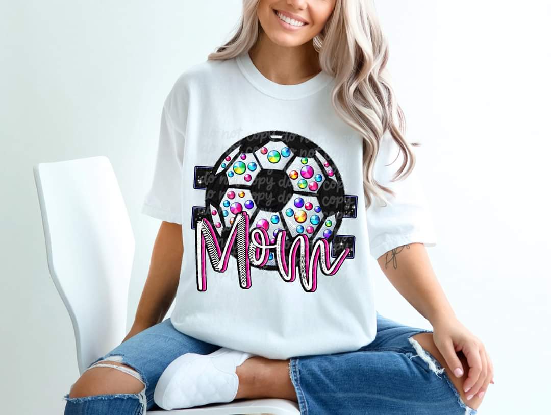 Soccer mom pink (gems) (c's) DTF transfer