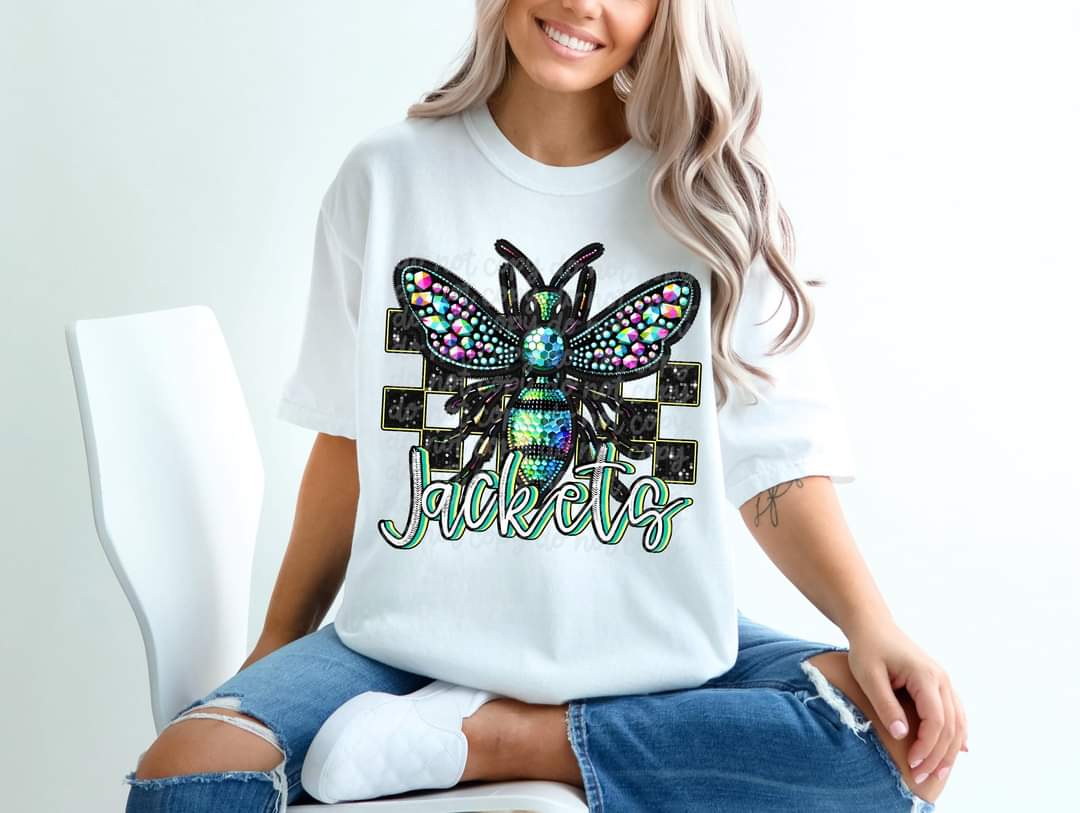 Jackets green (gems) (c's) DTF transfer