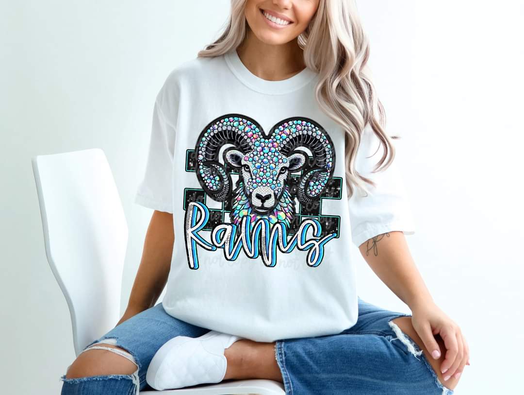 Rams blue gems (c's) DTF transfer