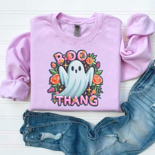 Boo thank pink font embroidery 45039 DTF transfer