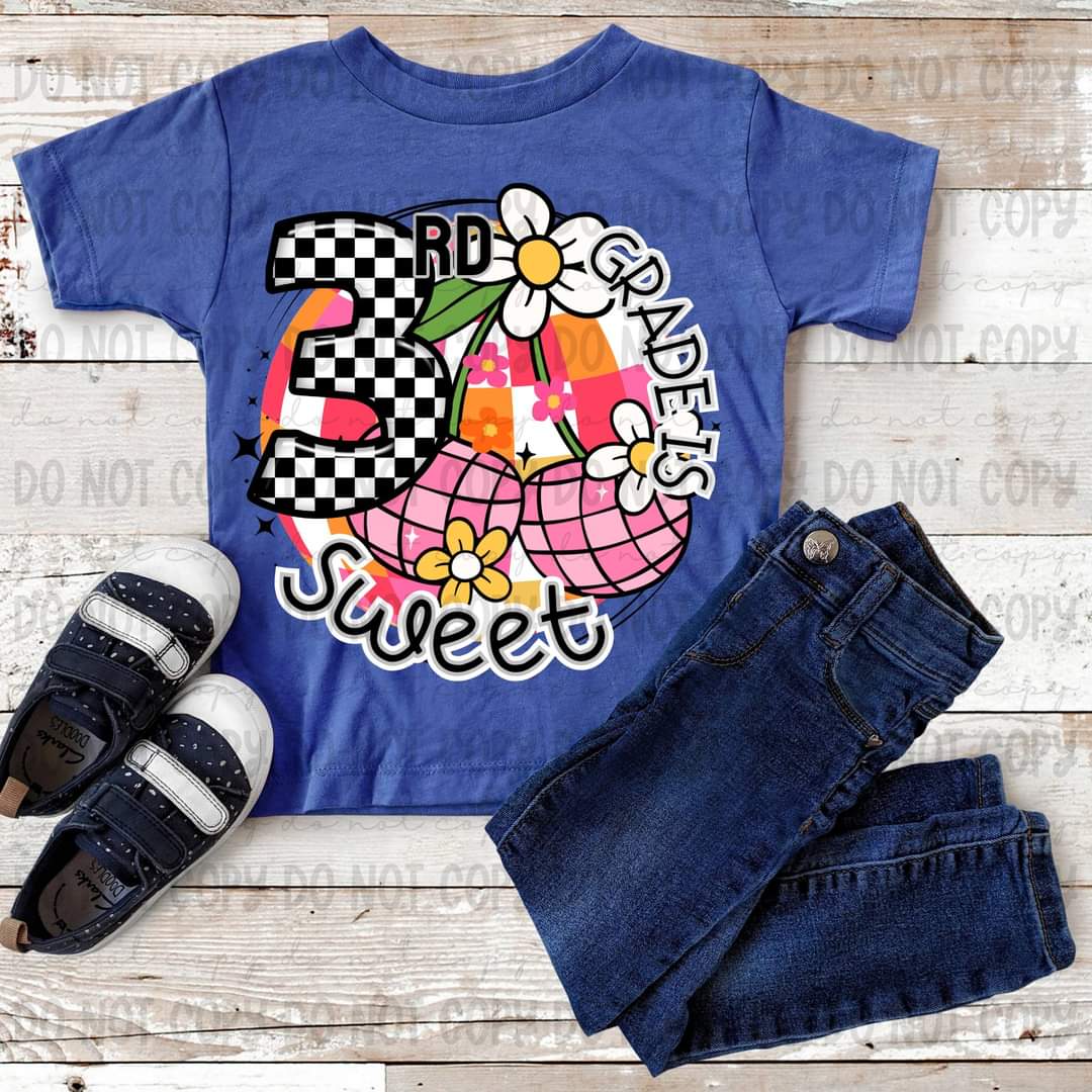 3rd grade is sweet circle 45035 DTF transfer