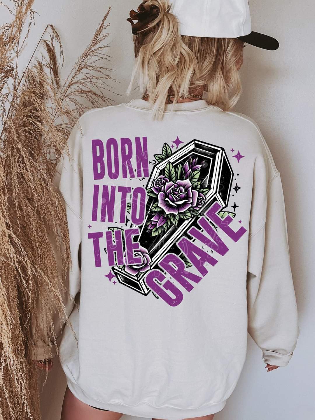 Born into the grave purple font lyttle 45165 DTF transfer