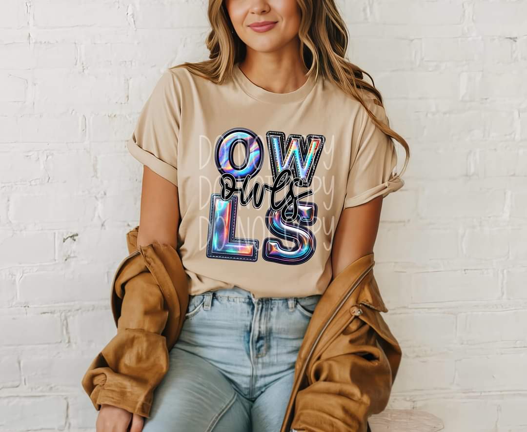 Owls holographic 45233 DTF transfers