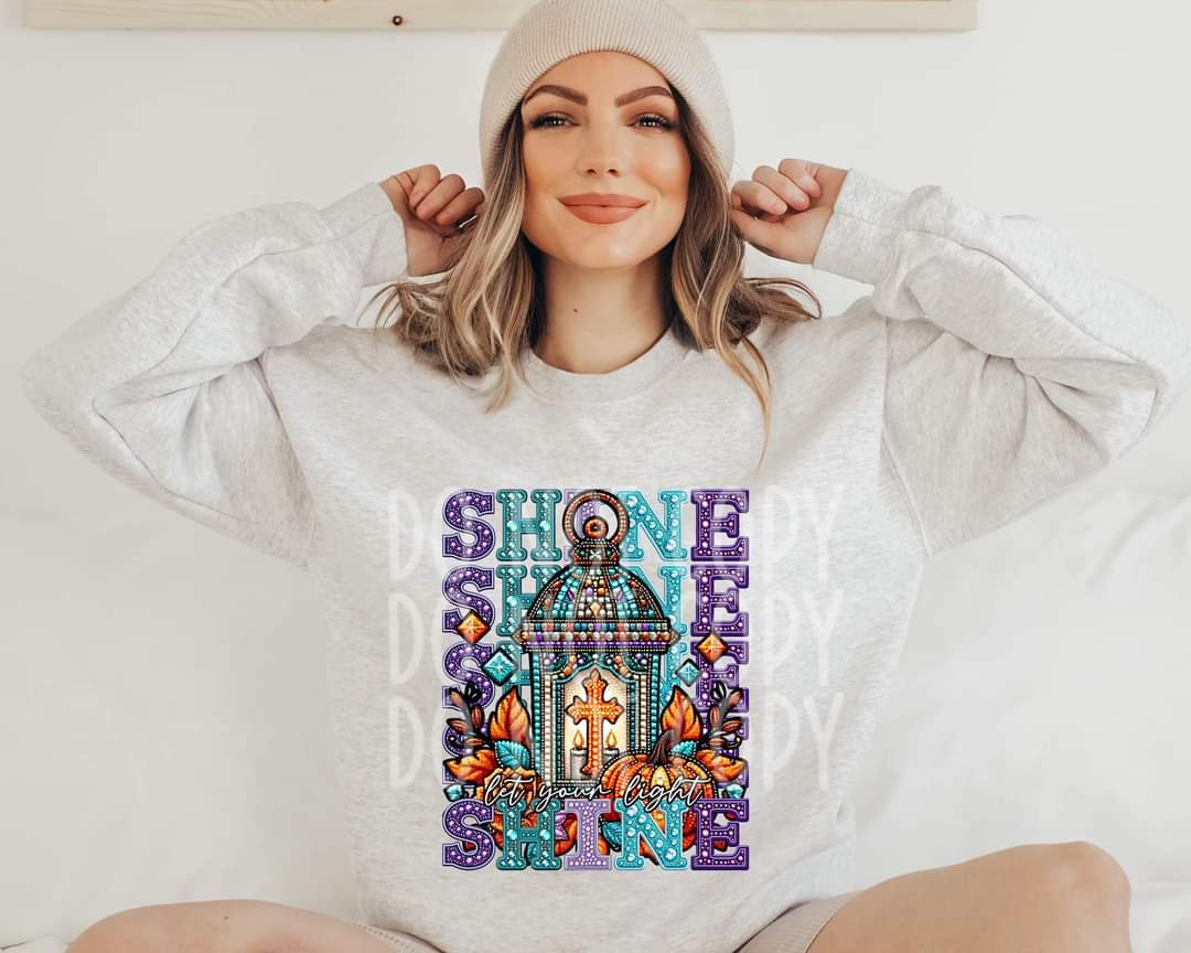 Let your light shine stacked lantern and pumpkins 45318 DTF transfer