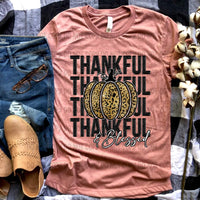 Thankful and BLESSED (UNDERNEATH PUMPKIN) stacked leopard sequins pumpkin 45348 DTF transfer