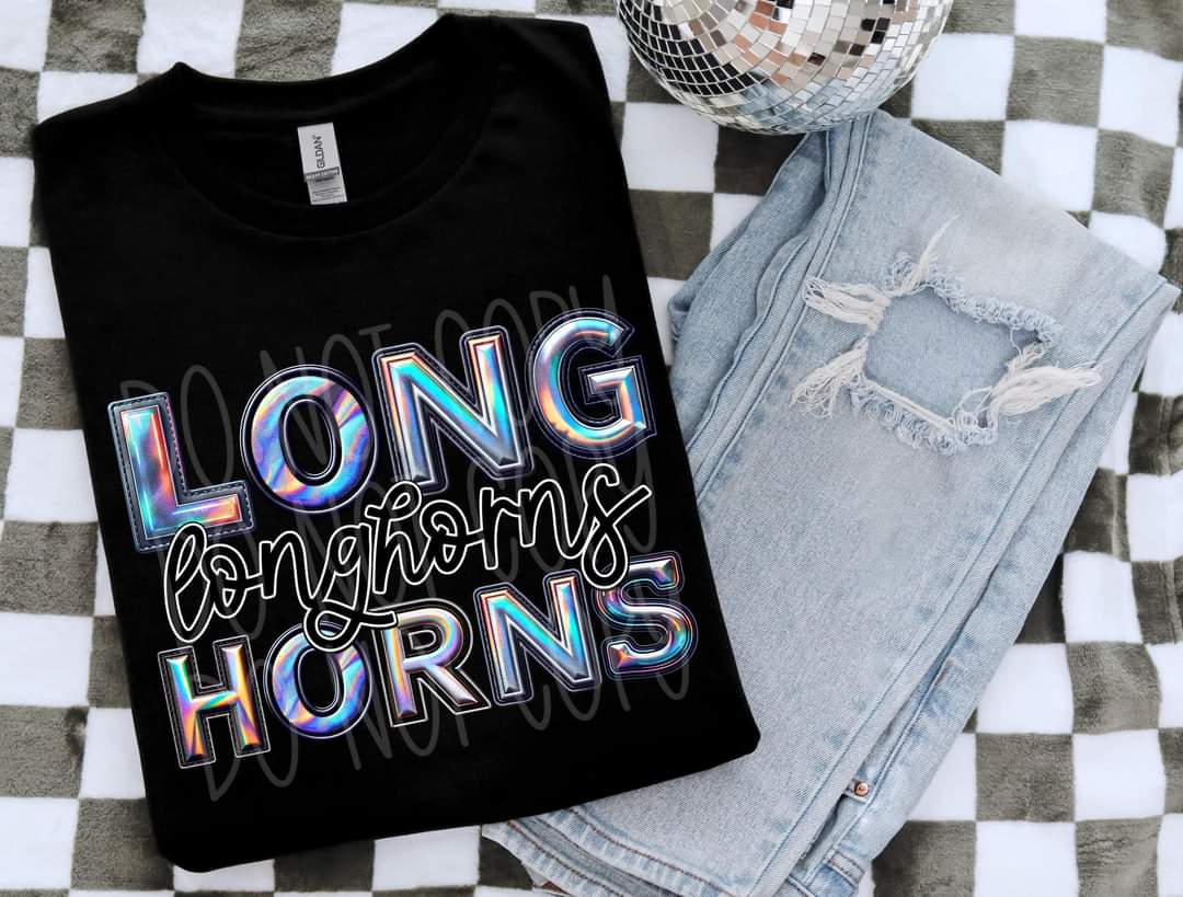 Longhorns holographic 45325 DTF TRANSFER