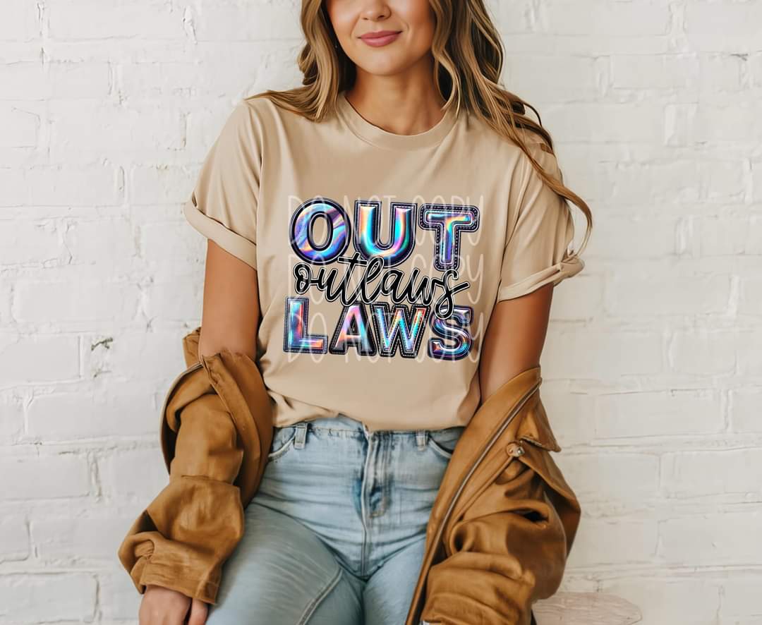 Outlaws holographic 45443 DTF TRANSFER